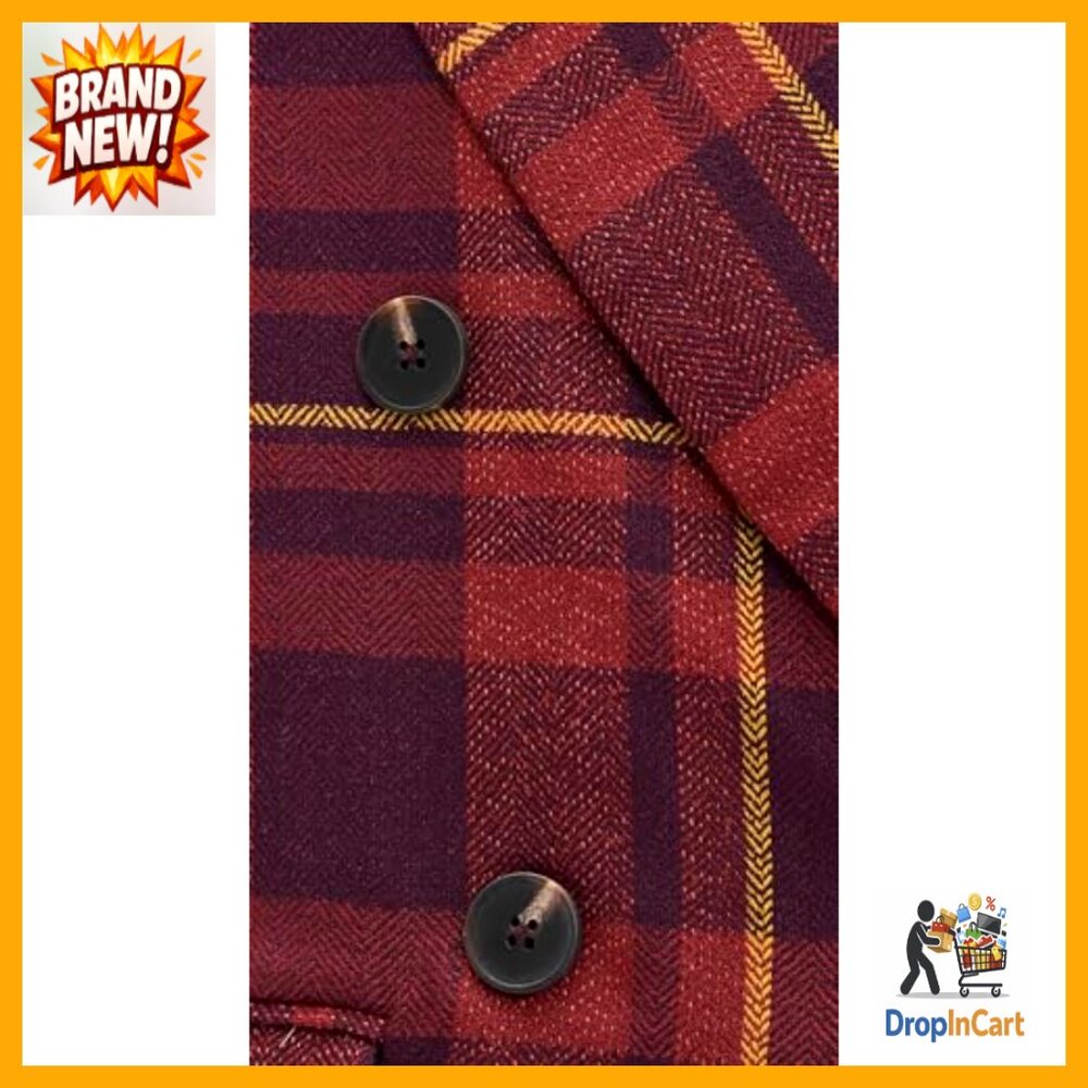 Double Breasted Blazer Herringbone Wool Blend Cla… - image 6